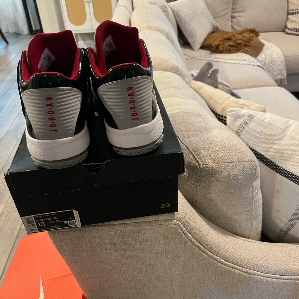 Jordan Black and Red Sneakers Athletic Style